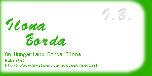 ilona borda business card